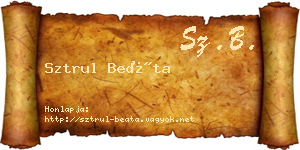 Sztrul Beáta névjegykártya